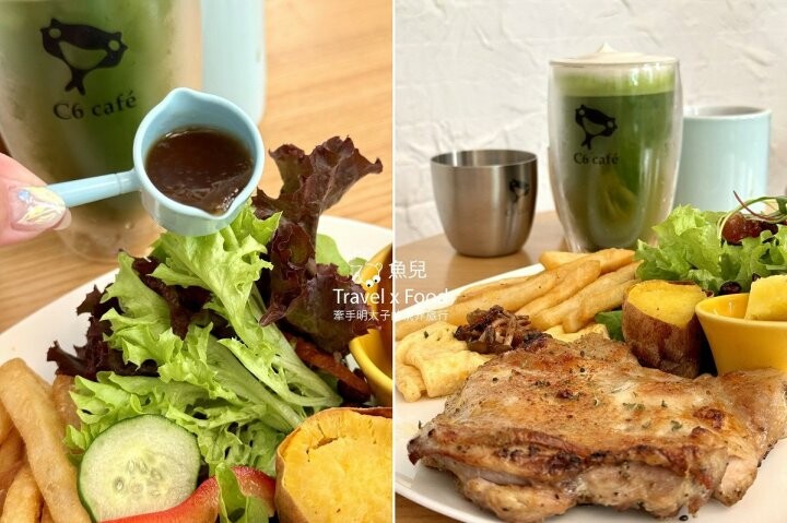桃園藝文特區質感早午餐,鄉村風建築,全新品牌C6喜遛咖啡 - 魚兒 x 牽手明太子的「視」界旅行