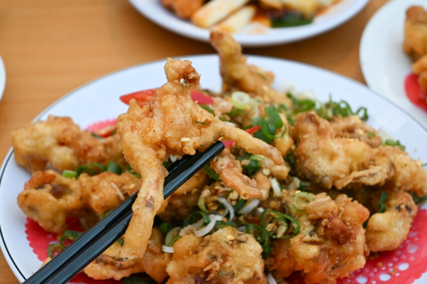 桃園中壢必吃熱炒!福龍宮廟口快炒海鮮炸物,土地公廟前超值海鮮炸物。