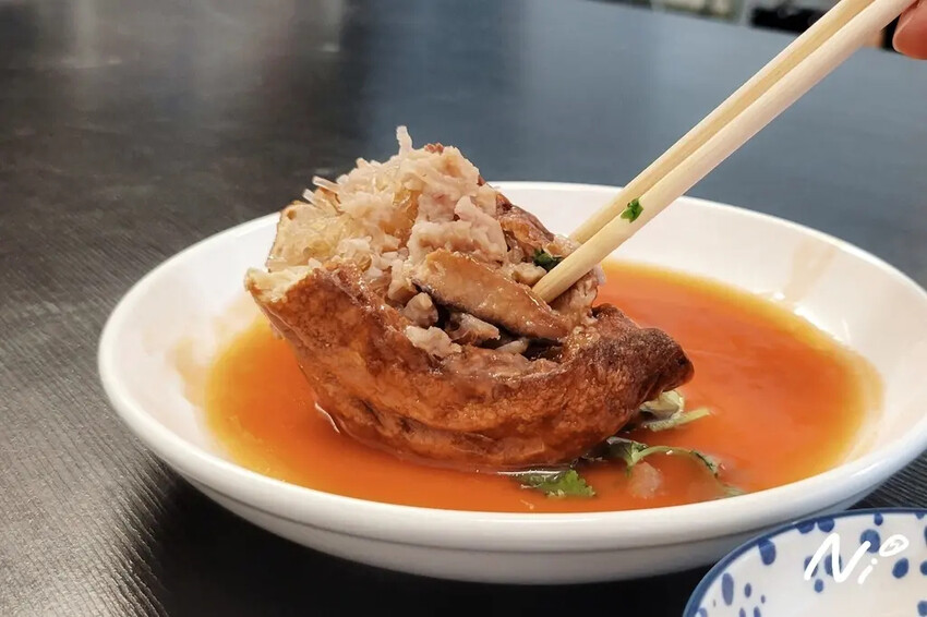 [食記。嘉義東區]嘉賀甲素食。芋泥素阿給/紫菜香Q糕/招牌炸