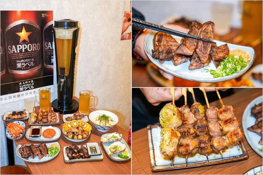 桃園｜和也串燒專門(桃園中正店)．多元水果口味串燒，浮誇啤酒柱聚餐必選！