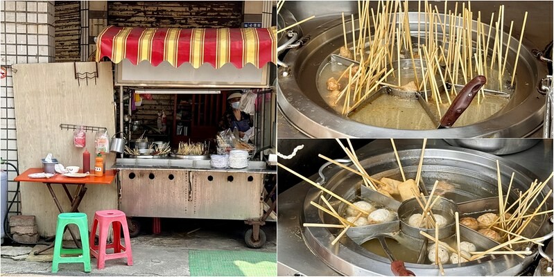 高雄駁二美食!駁二阿婆黑輪大腸包小腸,古早味烤黑輪關東煮超人氣。