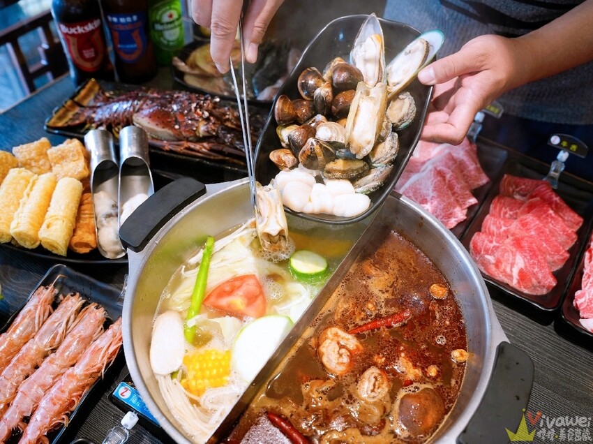 【魔椒頂級鴛鴦鍋】海鮮及現切肉品都很新鮮的鍋物吃到飽！還有多款飲品,啤酒,調酒暢飲！