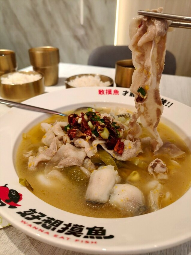 台北京站美食推薦-好想摸魚台北京站店-大口吃酸菜魚感受那清新