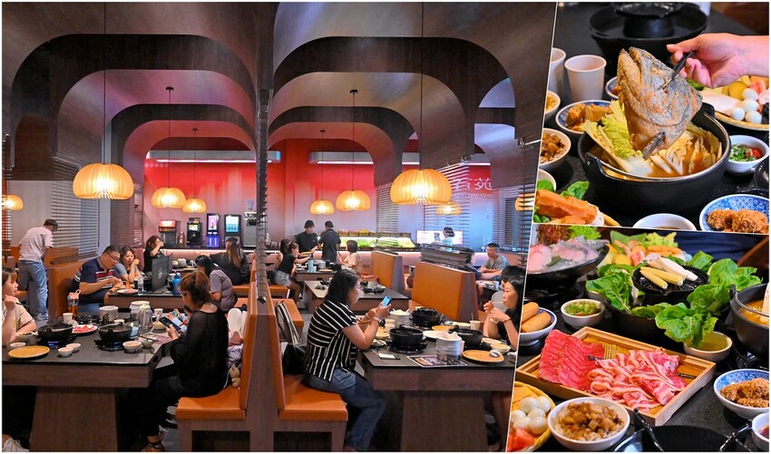 台中海線王牌火鍋太平新開店 火烤兩吃鍋推薦 一個人也能吃砂鍋魚頭  尚石苑火鍋太平店