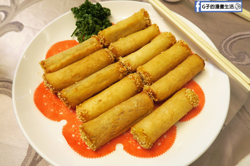 彭園台北館.婚宴試菜.喜宴菜色-香酥芋泥捲