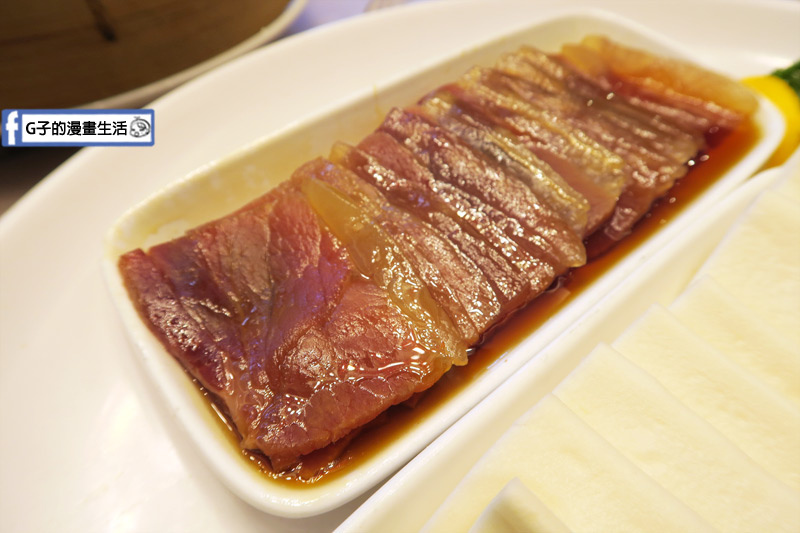 彭園台北館.婚宴試菜.喜宴菜色-富貴雙方 蜜汁火腿 腱心肉