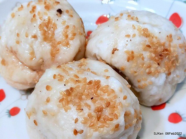 「士林夜市大上海生煎包」(Shanghai style fried buns), Taipei, Taiwan, SJKen, Feb 7, 2022.