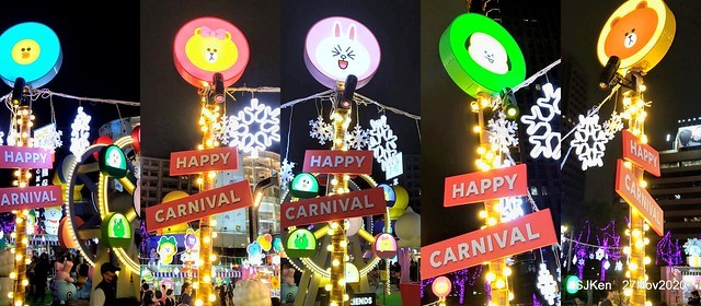 Christmas decoration with Line Friends brand at the Uni-Ustyle department store , Taipei, Taiwan, SJKen , Nov 21, 2020.