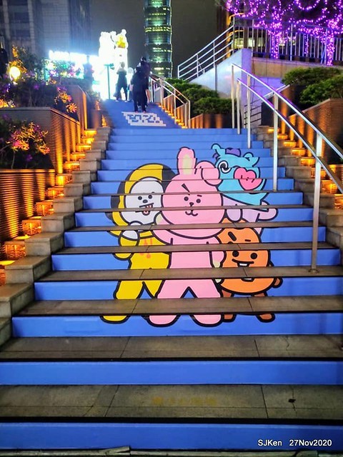 Christmas decoration with Line Friends brand at the Uni-Ustyle department store , Taipei, Taiwan, SJKen , Nov 21, 2020.