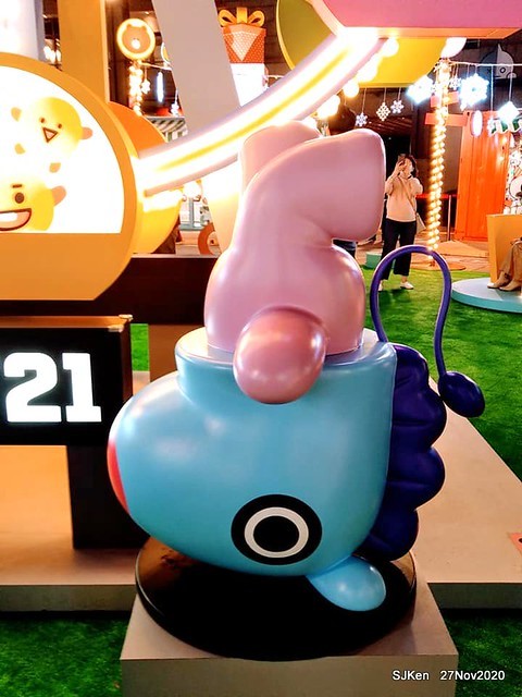 Christmas decoration with Line Friends brand at the Uni-Ustyle department store , Taipei, Taiwan, SJKen , Nov 21, 2020.