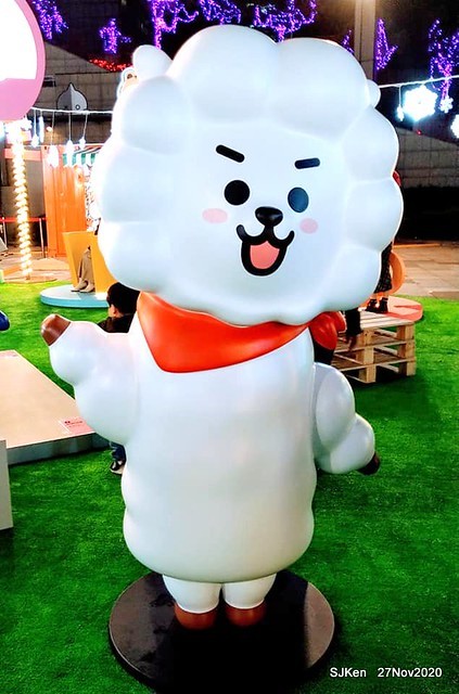 Christmas decoration with Line Friends brand at the Uni-Ustyle department store , Taipei, Taiwan, SJKen , Nov 21, 2020.