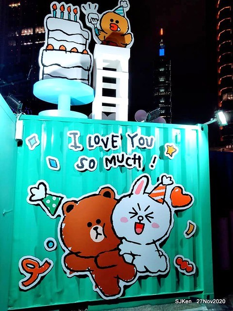 Christmas decoration with Line Friends brand at the Uni-Ustyle department store , Taipei, Taiwan, SJKen , Nov 21, 2020.