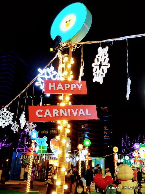 Christmas decoration with Line Friends brand at the Uni-Ustyle department store , Taipei, Taiwan, SJKen , Nov 21, 2020.