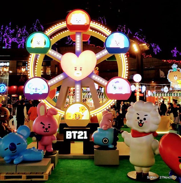 Christmas decoration with Line Friends brand at the Uni-Ustyle department store , Taipei, Taiwan, SJKen , Nov 21, 2020.