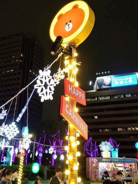 Christmas decoration with Line Friends brand at the Uni-Ustyle department store , Taipei, Taiwan, SJKen , Nov 21, 2020.