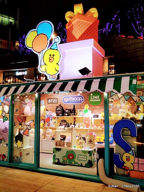 Christmas decoration with Line Friends brand at the Uni-Ustyle department store , Taipei, Taiwan, SJKen , Nov 21, 2020.