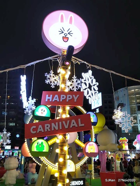 Christmas decoration with Line Friends brand at the Uni-Ustyle department store , Taipei, Taiwan, SJKen , Nov 21, 2020.
