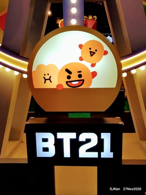 Christmas decoration with Line Friends brand at the Uni-Ustyle department store , Taipei, Taiwan, SJKen , Nov 21, 2020.