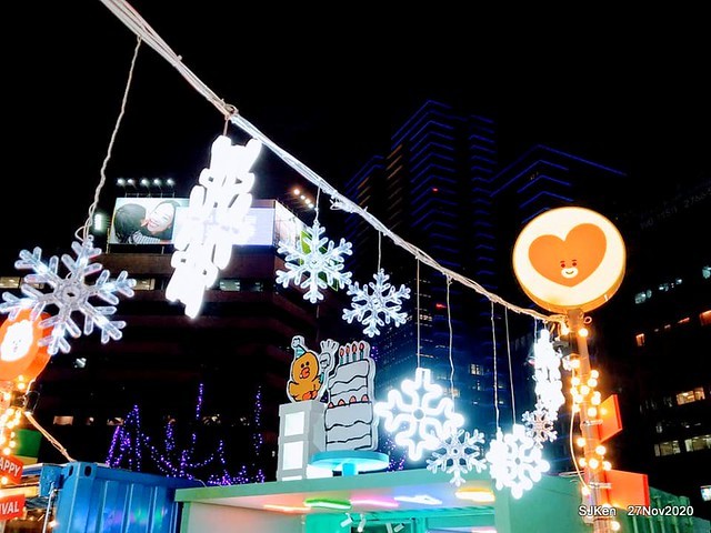 Christmas decoration with Line Friends brand at the Uni-Ustyle department store , Taipei, Taiwan, SJKen , Nov 21, 2020.