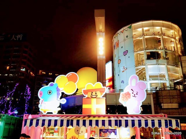 Christmas decoration with Line Friends brand at the Uni-Ustyle department store , Taipei, Taiwan, SJKen , Nov 21, 2020.