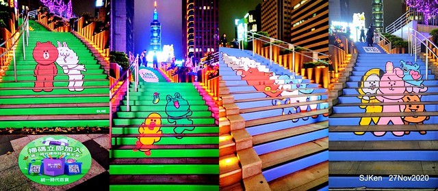 Christmas decoration with Line Friends brand at the Uni-Ustyle department store , Taipei, Taiwan, SJKen , Nov 21, 2020.