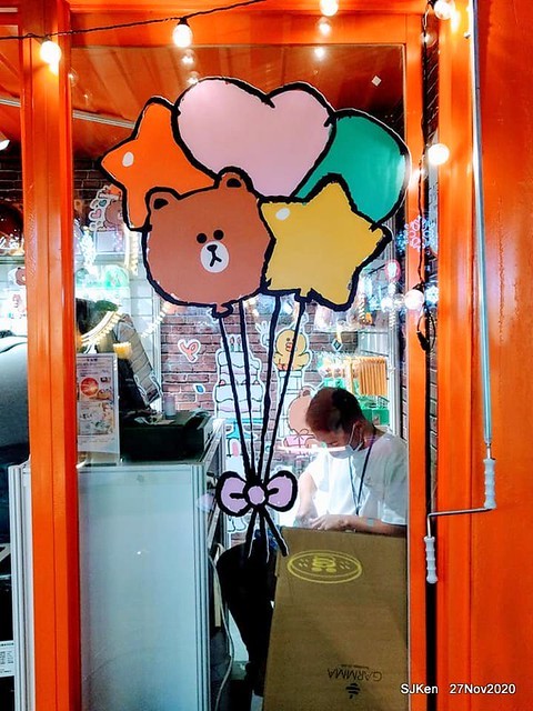 Christmas decoration with Line Friends brand at the Uni-Ustyle department store , Taipei, Taiwan, SJKen , Nov 21, 2020.