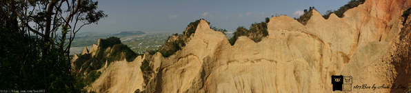 【苗栗。三義】熊熊烈火正在燃燒。惡地火炎山。亂石谷。自然保留區。火炎山步道