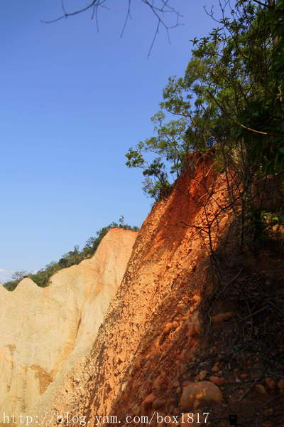 【苗栗。三義】熊熊烈火正在燃燒。惡地火炎山。亂石谷。自然保留區。火炎山步道