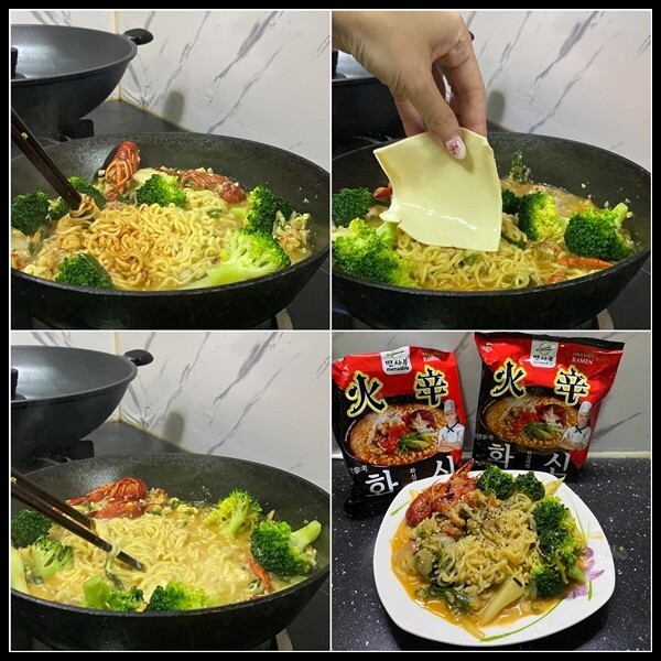 高雄市楠梓區【家樂福韓國泡麵推薦/宵夜泡麵開箱 】比辛辣麵好吃的泡麵🔥【Kmarket】韓式火辛拉麵袋裝泡麵,香辣