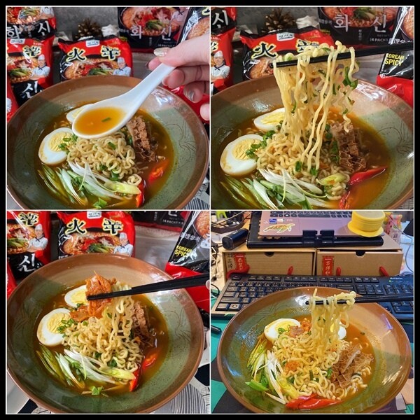 高雄市楠梓區【家樂福韓國泡麵推薦/宵夜泡麵開箱 】比辛辣麵好吃的泡麵🔥【Kmarket】韓式火辛拉麵袋裝泡麵,香辣