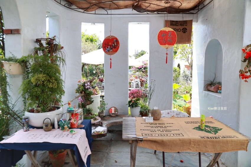 田尾綠海咖啡館︱彰化田尾公路花園白色地中海建築.品嚐咖啡、下午茶輕食～歐式庭園隨手拍都好看！