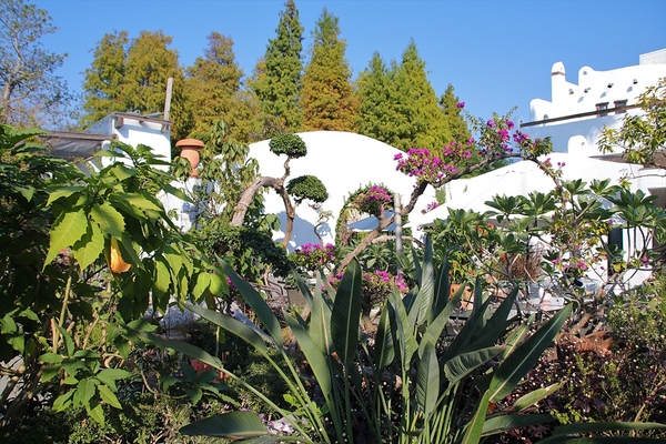 綠海咖啡館：【彰化田尾景點】綠海咖啡館~歐式的異國情調，白色希臘城堡，婚紗美拍聖地