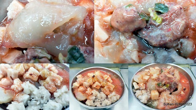 (新竹都城隍廟美食)「林家肉圓」---特色「芋頭肉圓」與「綜合貢丸湯」(Taro Meat ball , Pork and fish ball soup), Hsinchu, Apr 2, 2023, SJKen