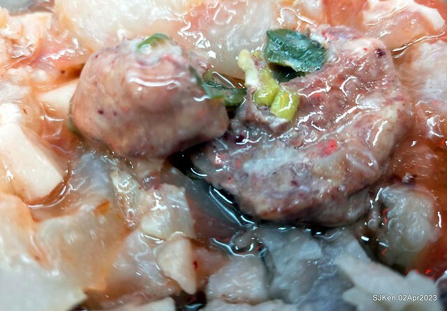 (新竹都城隍廟美食)「林家肉圓」---特色「芋頭肉圓」與「綜合貢丸湯」(Taro Meat ball , Pork and fish ball soup), Hsinchu, Apr 2, 2023, SJKen