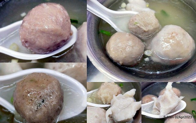 (新竹都城隍廟美食)「林家肉圓」---特色「芋頭肉圓」與「綜合貢丸湯」(Taro Meat ball , Pork and fish ball soup), Hsinchu, Apr 2, 2023, SJKen