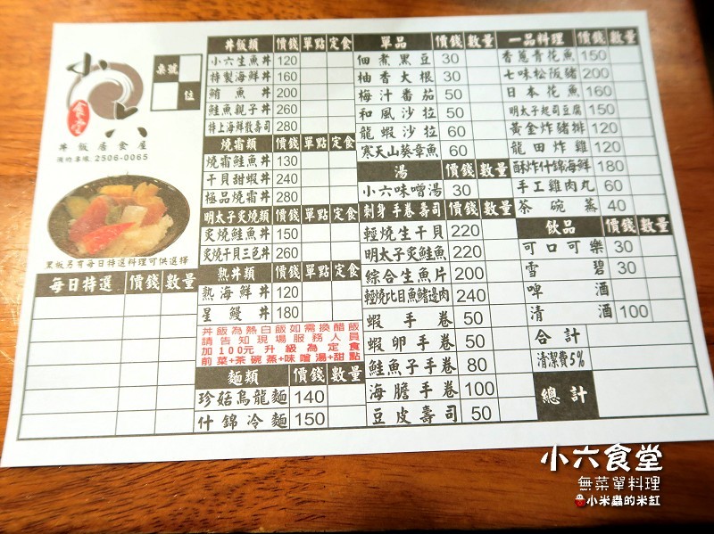 【捷運行天宮站】小六食堂~超平價的日式無菜單料理,只要600元起,C/P值超高的!!~排隊美食/無菜單料理/日式平價料理/生魚片丼飯