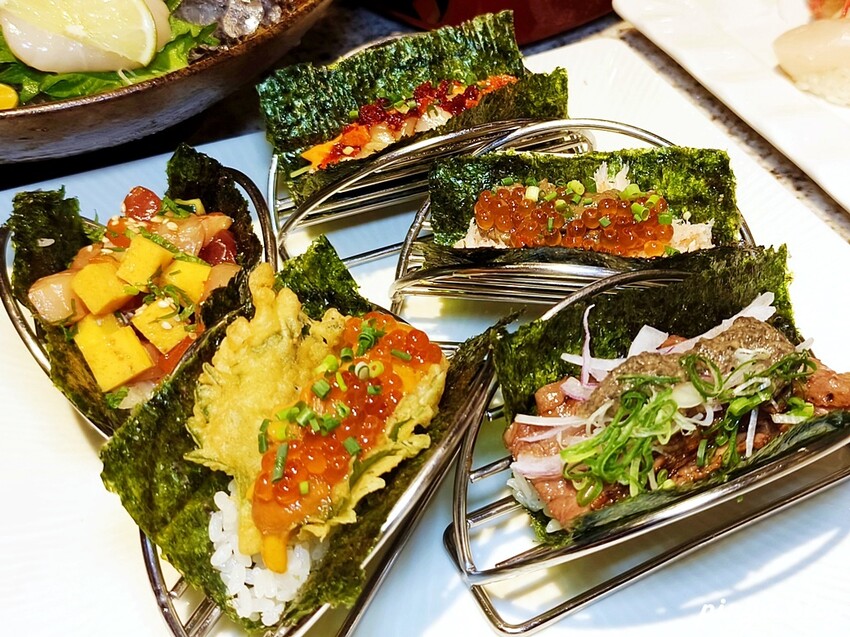 台中市南屯區大漁迴轉壽司總本店｜春の旬彩料理季節限定 創意美式壽司捲讓人驚艷