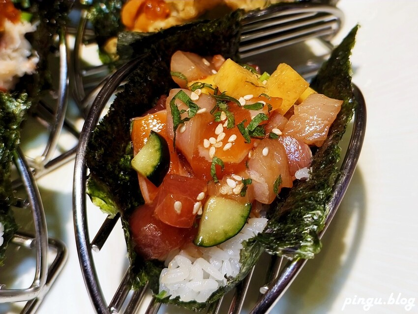 台中市南屯區大漁迴轉壽司總本店｜春の旬彩料理季節限定 創意美式壽司捲讓人驚艷