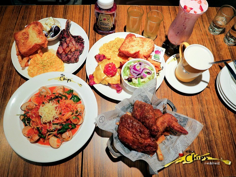 【捷運國父紀念館站】The chips 美式餐廳-光復店~下班後與三五好友一起看大螢幕賽事、樂享美式佳餚，早午餐「噶瑪蘭帶骨豬排」&「私房噴汁炸雞」超級推薦!