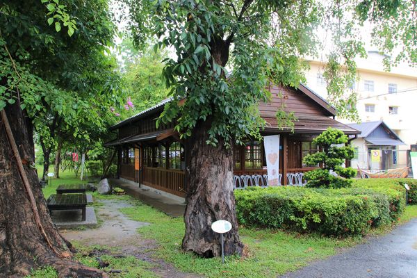 阿里山森林鐵路嘉義車庫：【嘉義景點】阿里山森林鐵路車庫園區~雨中的阿勃勒也是美到不要不要的，雖然沒有艷陽高照，卻多了一股惆悵般的美感