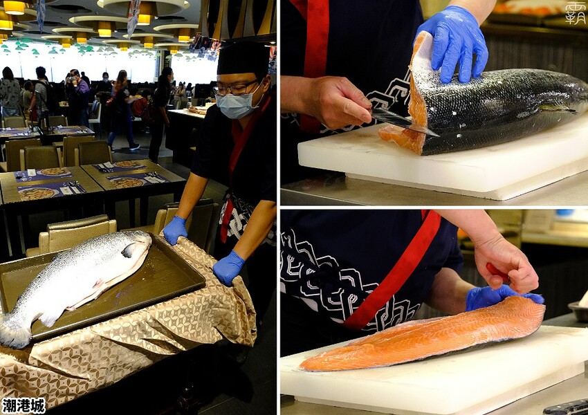 上百道海鮮料理吃到飽,潮港城太陽百匯,鮪魚祭鮪魚鮭魚秀好吸睛!