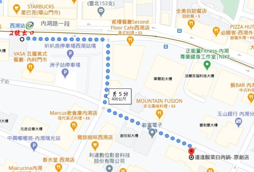 西湖站2號出口到連進路線地圖.JPG