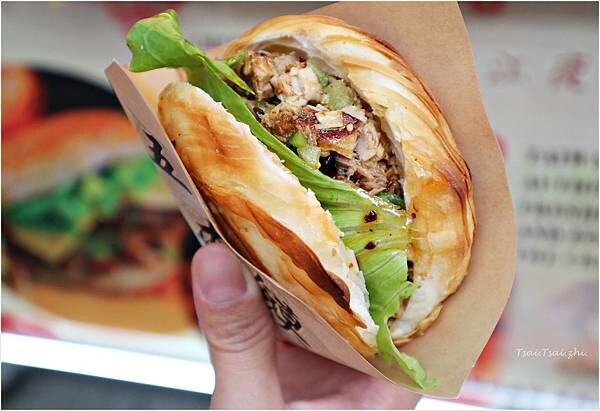 [台北大安]通化夜市 五哥肉夾饃大安店|中式漢堡，饃酥肉香，
