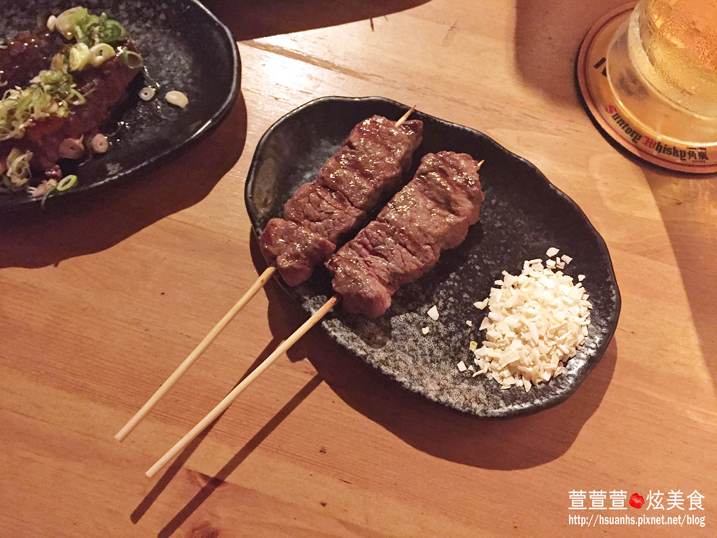 【台北】一串（串燒•酒場）。東區居酒屋 推薦鹽烤雞腿肉蔥串、和風牛肉串、明太子雞腿肉串