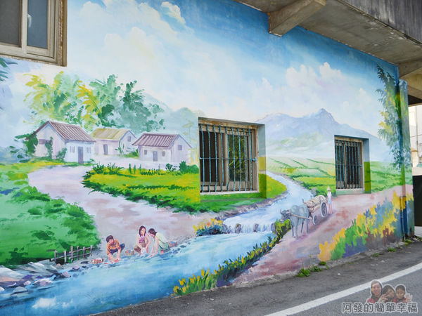 坑口彩繪村25-溪邊的洗衣農村婦女