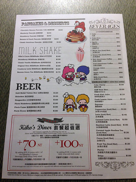 台北大安。忠孝敦化站｜Kikos Diner 夏威夷漢堡排飯專賣店 ♥ 全球首家Sanrio(三麗鷗)授權美式餐廳｜2013.12