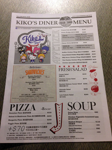 台北大安。忠孝敦化站｜Kikos Diner 夏威夷漢堡排飯專賣店 ♥ 全球首家Sanrio(三麗鷗)授權美式餐廳｜2013.12