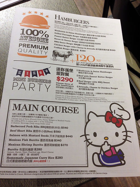 台北大安。忠孝敦化站｜Kikos Diner 夏威夷漢堡排飯專賣店 ♥ 全球首家Sanrio(三麗鷗)授權美式餐廳｜2013.12