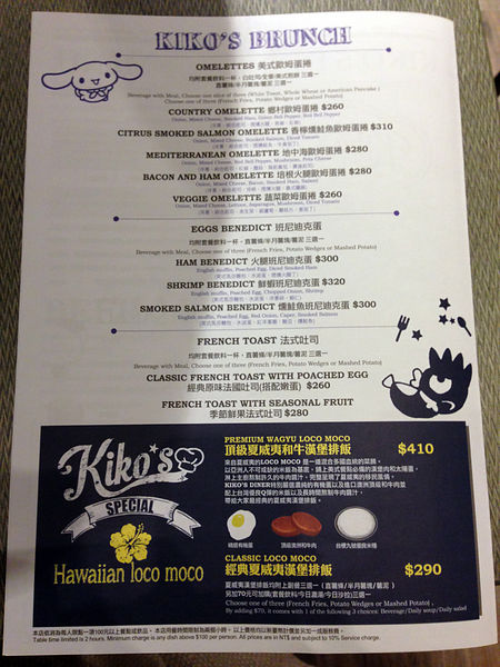 台北大安。忠孝敦化站｜Kikos Diner 夏威夷漢堡排飯專賣店 ♥ 全球首家Sanrio(三麗鷗)授權美式餐廳｜2013.12