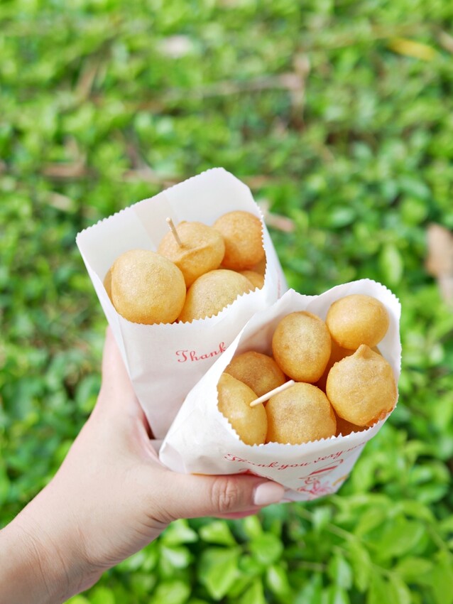 1粒1元還不吃爆『朱爺爺QQ蛋』外酥內Q的現炸地瓜球吃起來!高雄美食|前鎮美食|高雄下午茶 - 曼達愛吃鬼